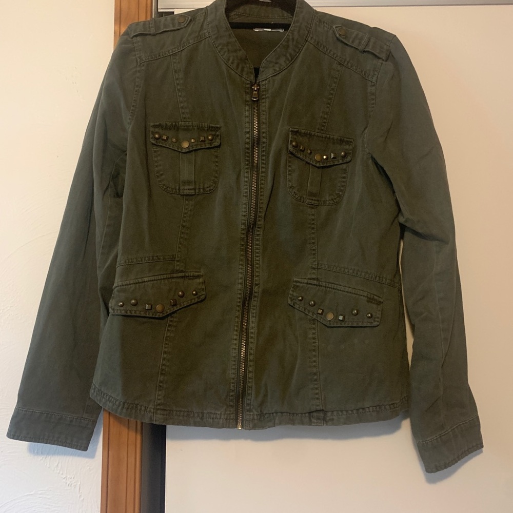 Army green studded jacket